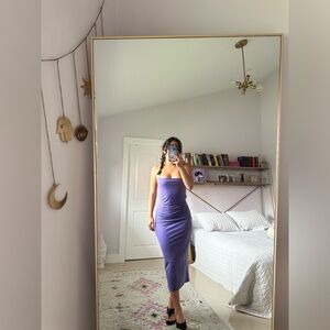 purple bodycon waist sinching dress